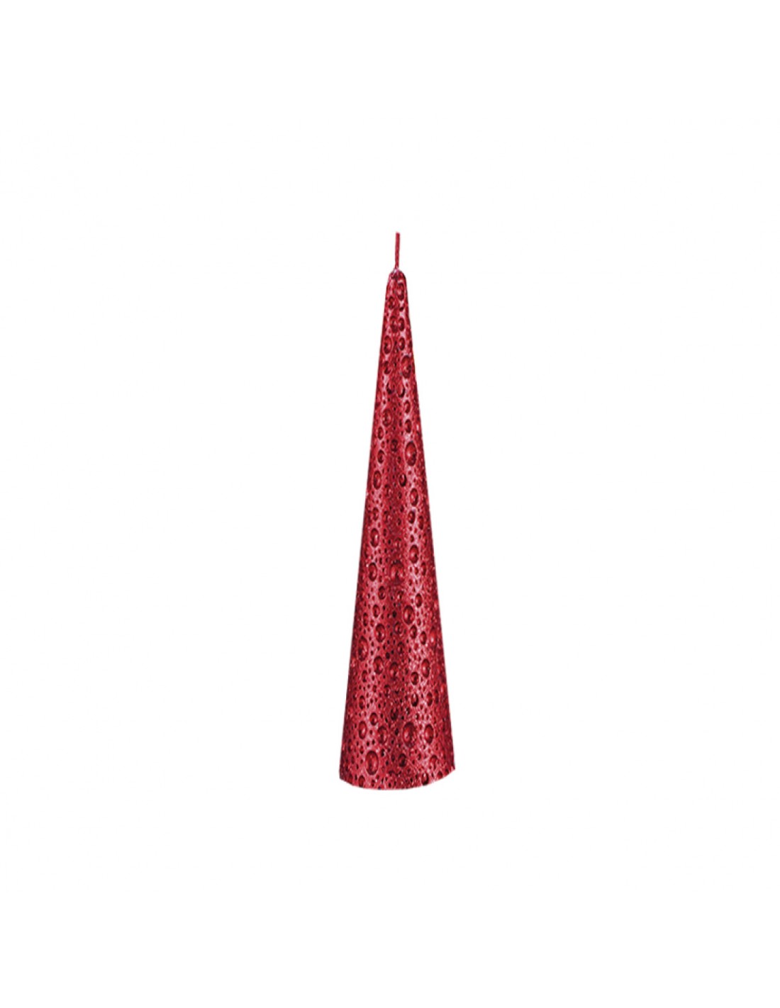 Bougie Perles rouges conique - H30 cm