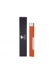 Lighter cuir grainé orange