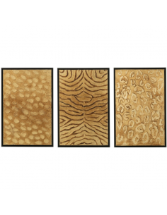 Set de 3 tableaux Gold Jungle