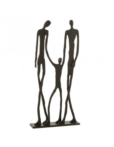 Sculpture Family H122cm aluminium noir