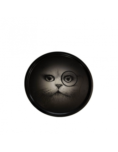 Plateau Chat au monocle noir -...