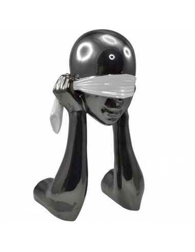 Sculpture SURPRISE platine et blanc